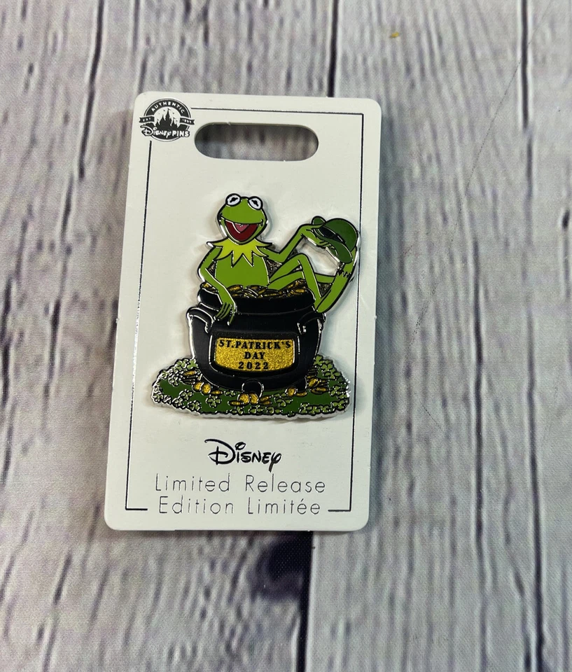 Prendedor 2022 Disney Parks Kermit Muppets Día de San Patricio lanzamiento limitado Foto 1 de 1