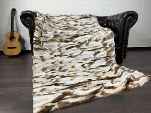 Lujo Manta de Piel Suave Real Manta Conejo Cálida Suave Sofá Cubiertas Queen - Imagen 1 de 9