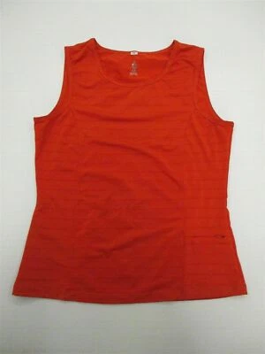 ISIS Athletic T-Shirt Women's Size M Active Sleeveless Orange Stripe Scoop Top - Image 1 of 4