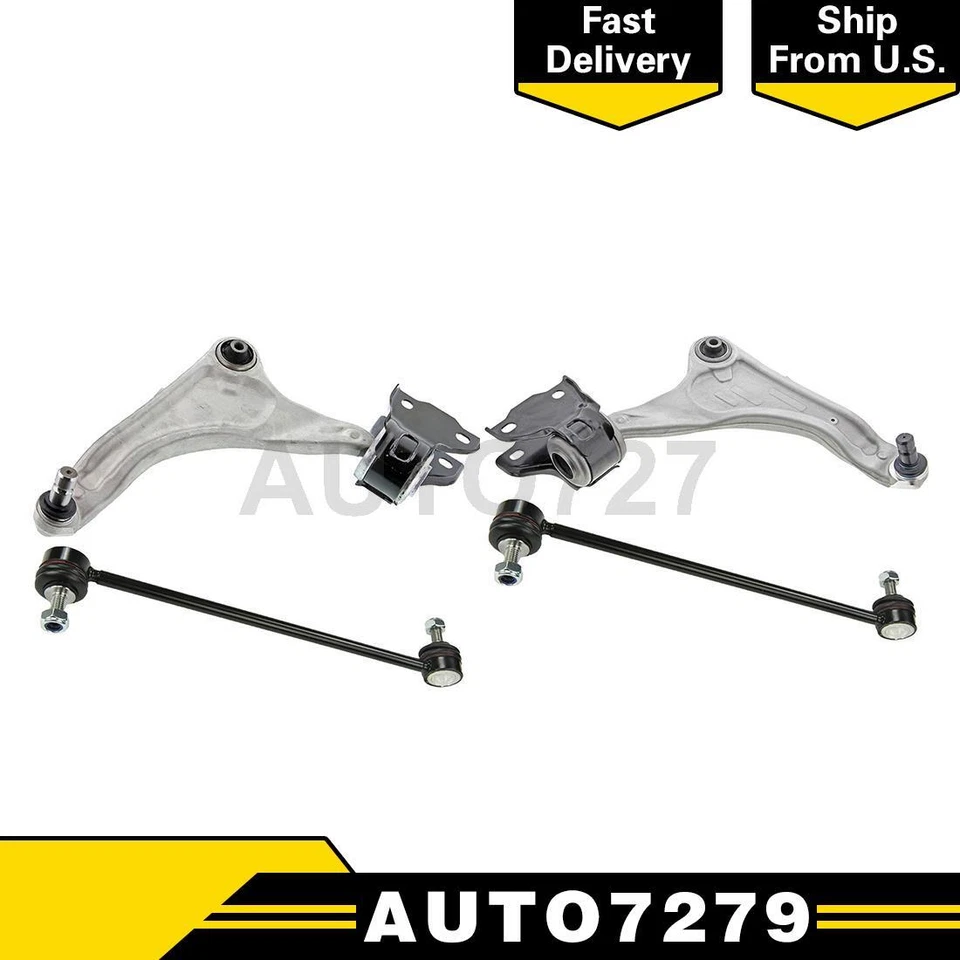 Braço de controle dianteiro 4 peças com junta esférica + kit de link de barra estabilizadora para Land Rover - Imagem 1 de 4