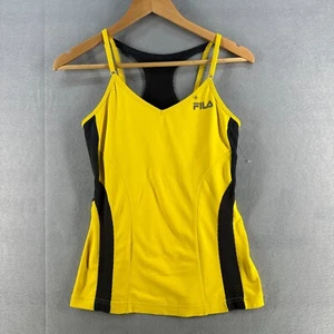 FILA Sport Womens Tank XS Yellow Spagetthi Strap Built in Bra Sports Colorful - Picture 1 of 16