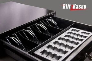  iQCash 410 C KASSENSCHUBLADE 41 x 41 x 10 mit MünzBrett GELALDEINHALT ORDNEN! - Picture 1 of 3