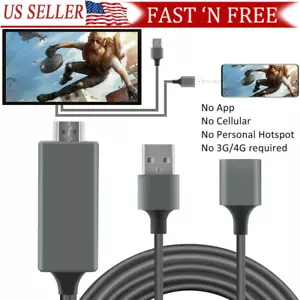 USB HDMI Cable 1080P Phone to Digital TV HDTV AV Adapter For iPhone iPad Android - Picture 1 of 12