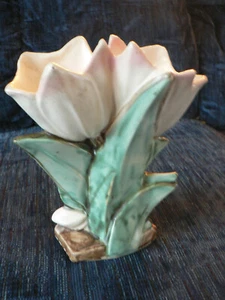 VINTAGE MCCOY FLOWER TULIP VASE 8.5" TALL - Picture 1 of 9