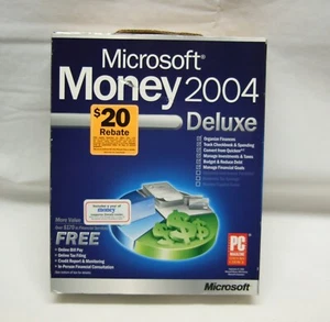 Microsoft Money 2004 Deluxe For Windows Software Org Box - Picture 1 of 4