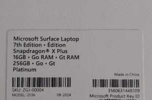 Microsoft Surface Laptop 7 13.8", Snapdragon X Plus, 16GB, 256GB, Win 11 Pro - Picture 1 of 5