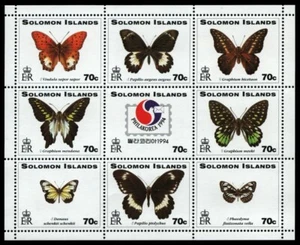 Islas Salomón 1994 - Mi-N.o 851-859 ** - Estampillada sin montar o nunca montada - Mariposas / Mariposas - Imagen 1 de 1