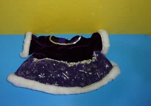Bear Factory Purple Snowflake Dress Outfit Teddy Bear Clothes Fur Trim - Picture 1 of 2