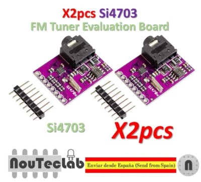2pcs Si4703 FM Tuner Evaluation Board Radio Development Module for AVR ARM PIC - Photo 1/4