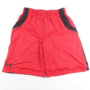 Under Armour Boys Shorts Size YXL Red Athletic Basketball Flat Front Drawstring