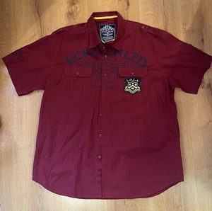 ECKO UNLTD. LOLA Button Up Shirt Short Sleeve Maroon Mens 2XL Great Condition - Picture 1 of 8