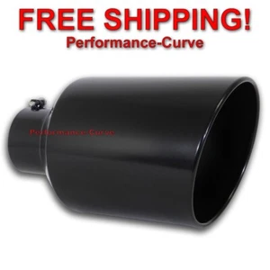 Black Diesel Stainless Steel Bolt On Exhaust Tip 5" Inlet - 10" Out - 18" Long - Picture 1 of 2