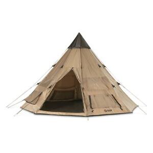 New Weatherproof Guide Gear 14' x 14' Teepee Tent For 6 People, Brown 