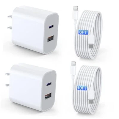 iPad Charger 2 Pack 20W Dual Port QC + PD 3.0 Power Adapter Fast Wall Charger  - Image 1 of 4