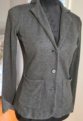Chaqueta Blazer Tahari Para Mujer Gris Oscuro Tejida Mezcla Rayón Elastizada Talla XS, $120 Foto 1 de 4
