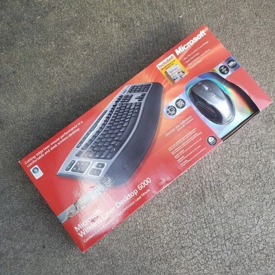 Microsoft Wireless Laser Desktop 6000 Keyboard & HD Laser Mouse X11-97806-02 New - Image 1 of 4