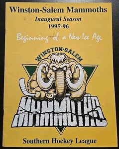 Calendario de bolsillo de hockey de ligas menores Winston-Salem Mammoths 1995-96 - Imagen 1 de 2