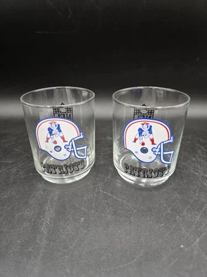 De colección New England Patriots Mobil Gas Vidrio Antiguo Logo Gafas NFL Pats Coleccionista Foto 1 de 4
