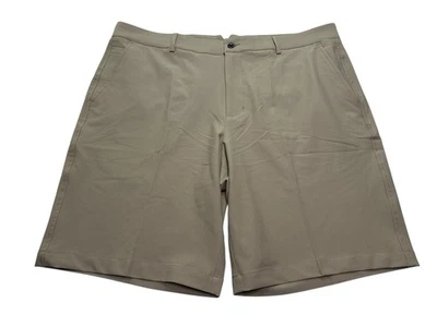 全新带标签男式 Dunning 高尔夫球手合身编织短裤 10 英寸 38 码棕褐色 D7S13H055 — 第 1/4 张图片