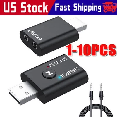 Wireless USB Bluetooth 5.0 Audio Transmitter Receiver Adapter 3.5mm For TV Car - Image 1 of 4