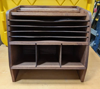 Organizador de escritorio roble tigre archivo cainet vintage antiguo? Alma? ¡¡GRANDE!! ¡¡BIEN!!! Foto 1 de 4