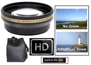 2.2x Hi Def Telephoto Lens for Panasonic DMC-FZ18 DMC-FZ28 - Picture 1 of 3