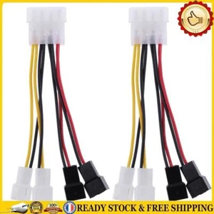 2pcs 4-Pin to 3-Pin fan Power Cable Adapter Connector 12v*2 / 5v*2 - Bild 1 von 6