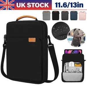 7''-13'' Laptop Shoulder Bag Padded Computer Tablet Carrying Case for MacBook HP - Picture 1 of 14