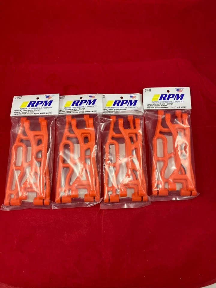 (4) RPM TRAXXAS X-MAXX ORANGE Front Rear Upper Lower SUSPENSION A-ARMS 8s 82358 - Image 1 of 1