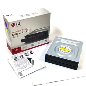 LG DVDRW 24x SATA Optical Drive Black GH24 (GH24NSB0) NEW OPENED - Afbeelding 1 van 5