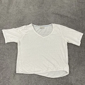 WRAP London Shirt Women Size UK 16 US 12 100% Linen White Half Sleeve Blouse Top - Picture 1 of 9