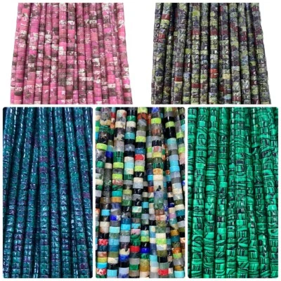 150 Edelstein Heishi-Reifenform Schlauchstein 2x4mm Abstandshalter-lose Perlen - Bild 1 von 3