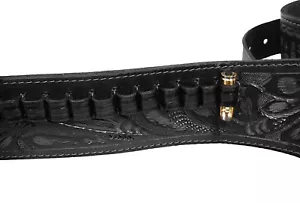 Ammo Belt / Cartridge Belt - 38 357 .38 .357 caliber Cowboy Revolver Belt- Black - Picture 1 of 4