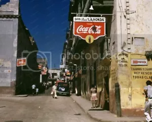 Coca-Cola Signs P-Rico Streets 1940s Classic 8 by 10 Reprint Photograph - Picture 1 of 1