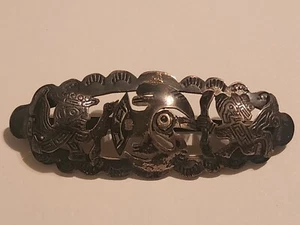 Antica fermaglio per capelli in argento sterling azteco - Foto 1 di 2