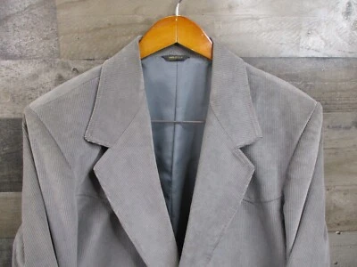 Vtg Pioneer Wear Blazer Men 42 Gray Corduroy Western Cowboy Sport Coat Made USA - Image 1 of 4