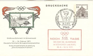 Germany Olympic Games Munich 1972 stationery postcard 559 days before Opening - Picture 1 of 1