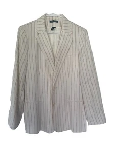 Lauren Ralph Lauren Blazer Jacke 100 % Seide Creme Größe 14 - Bild 1 von 12