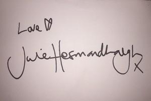 JULIE HESMONDHALGH SIGNED 6X4 WHITE CARD TV AUTOGRAPH CORONATION STREET