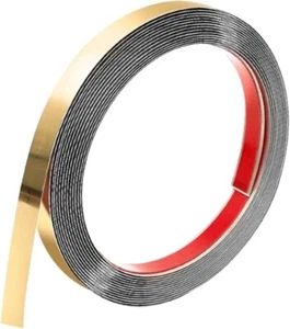 Metalized Gold Wall Trim Molding Stainless Steel Peel Stick Flexible Metal Trim - Picture 1 of 3