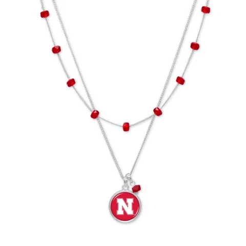 Nebraska Cornhuskers Ivy Necklace Silver Chain Jewelry Gift NU Cover