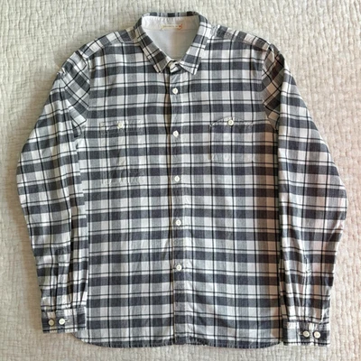 Альтернативный длинным рукавом рубашка на пуговицах черный и белый клетку 100% хлопок (средний) - Изображение 1 из 4