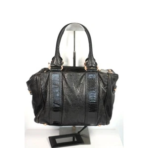 Bolso Boston Balenciaga Pitón Cuero Bordeado Marrón Oscuro Certificado de Autenticidad GRATIS - Imagen 1 de 14
