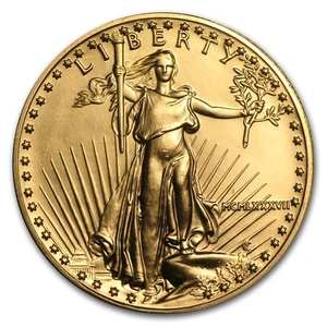 1987 1 oz American Gold Eagle BU (MCMLXXXVII) - Picture 1 of 2