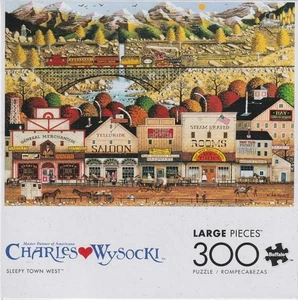 Charles Wysocki 300 Pc Jigsaw Puzzle Sleepy Town West NIB - Picture 1 of 1
