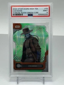 2024 Topps Star Wars High Tek 18 Cad Bane Throne Room Green Cube PSA 9 Mint - Picture 1 of 2