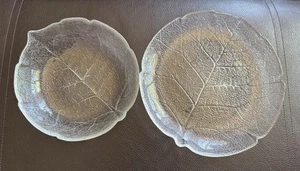 Vintage ARCOROC FRANCE ASPEN LEAF Glass Platter Serving Dish & Bowl Tempered EUC - Picture 1 of 19