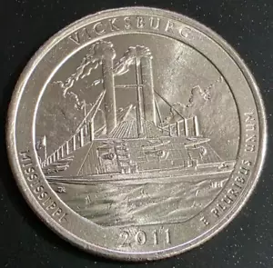 2011-P Vicksburg National Park Quarter circulated XF-AU - Picture 1 of 2