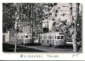 Postal antigua - tranvías de Melbourne - Imagen 1 de 1