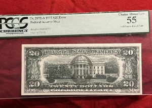 $20 1977 FRN Fr.2072 “ Full Face To Back Offset Error” PCGS 55 Best Offer - Picture 1 of 2